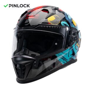 Casque intégral DXR EROS NEGAN avec écran clair et pare-soleil interne