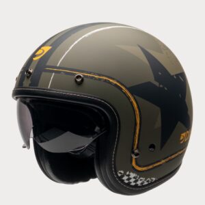 Casque jet DXR ELEMENT avec écran fumé incurvé et finition militaire