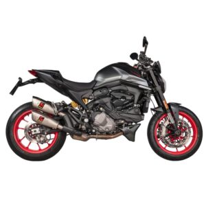 Silencieux Akrapovic Titane à deux sorties courtes en titane sablé