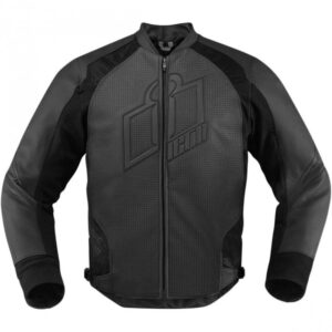 Blouson cuir ICON Hypersport noir avec protections internes D3O