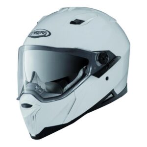 Casque intégral Caberg Stunt blanc en taille 2XL, coque polycarbonate et double visière