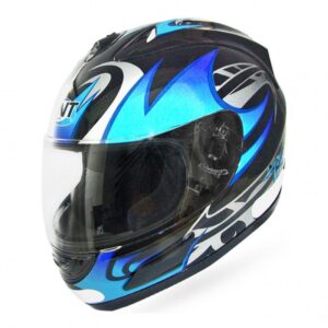 Casque TNT Sirius07 intégral noir et bleu avec aérations annoncées
