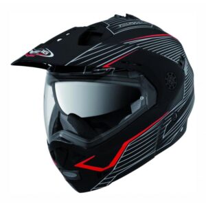 Casque modulable Caberg Tourmax noir mat et rouge avec visière solaire