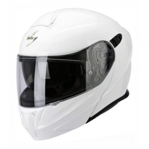 Casque modulable Scorpion EXO-920 blanc avec mentonnière amovible, taille XS