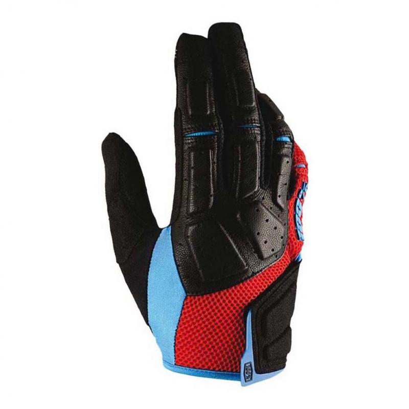 Gants cross 100% Simi bleu et rouge, proposés en taille S