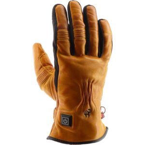 Gants chauffants Helstons Benson Evo en cuir avec bouton de commande sur manchette