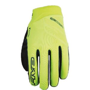 Gants cross FIVE NEO jaunes avec paume renforcée et impressions silicone