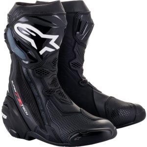 Bottes Alpinestars Supertech R noires en cuir et tissu mesh