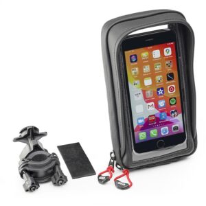 Support smartphone GIVI S958B avec pare-soleil et fixation guidon ou rétroviseur