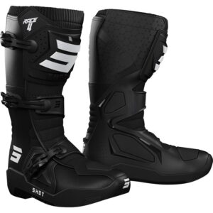 Bottes cross SHOT RACE 4 noires avec boucles et renforts intégrés