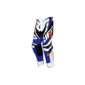 Pantalon cross UFO Voltage bleu et blanc, déclinaison proposée en taille 38