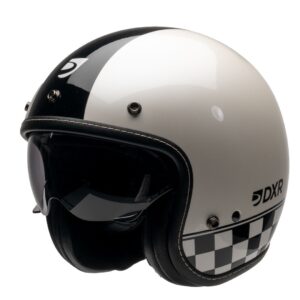 Casque jet DXR ELEMENT CUP avec écran fumé incurvé et coque ABS