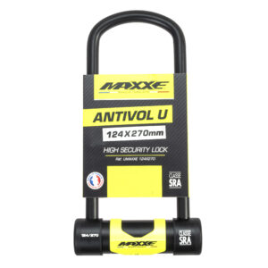 Antivol U MAXXE 124 x 270 avec anse en acier gainée