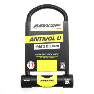 Antivol U MAXXE 146 X 250 avec anse gainée et serrure tubulaire